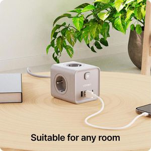 Produktbild für Steckdosenwürfel Voomy Power Cube S7, mit Schalter, grau