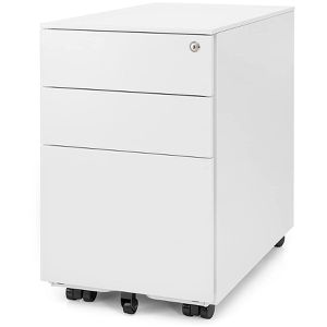Rollcontainer Ergotopia RGOCON-W, aus Metall, weiß