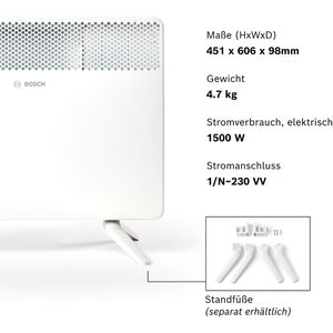 Produktbild für Konvektorheizung Bosch Heat Convector 4000-15, weiß
