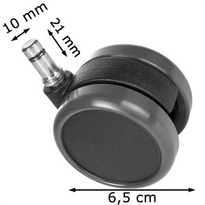 Produktbild für Stuhlrollen hJh-OFFICE ROLO, 619009, 5 Stück