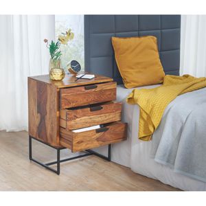 Produktbild für Nachttisch Wohnling WL6.715, sheesham, Massivholz, stehend