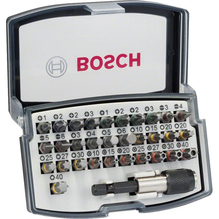 Bosch Bitset Innensechskant Torx, Kreuz, 2607017319, 32-teilig, Böttcher – Schlitz, AG Professional
