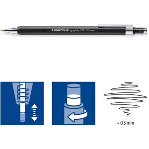 Produktbild für Druckbleistift Staedtler Graphite 778, schwarz, Kunststoff