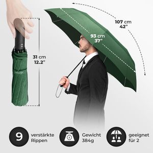 Produktbild für Regenschirm Wilford&amp;Sons Doppeldach, grün, sturmfest