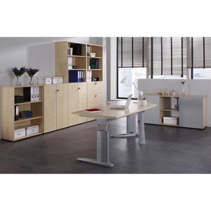 Produktbild für Schreibtisch Hammerbacher U-Serie, ahorn / silber