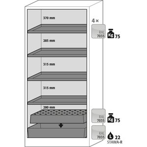 Produktbild für Gefahrstoffschrank asecos Q-Classic 90, 30044, mit 4 Fachböden