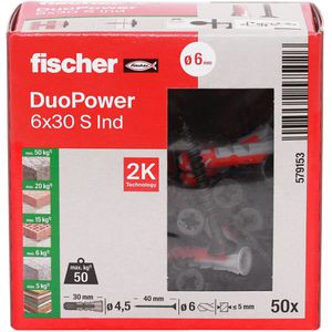 Produktbild für Schrauben-Dübel-Set Fischer 579153, DuoPower S Ind