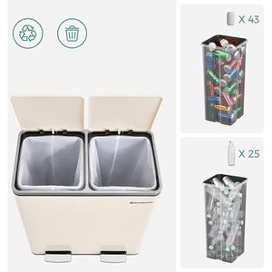 Produktbild für Mülleimer Songmics LTB060A01, cremeweiß