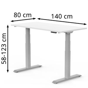 Produktbild für Schreibtisch FlexiSpot E7S 2026, weiß / grau
