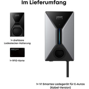 Produktbild für Wallbox Anker Solix V1 Kabel-Version, silber / schwarz