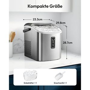 Produktbild für Eiswürfelmaschine EUHOMY Edelstahl, IM008-BBL, silber