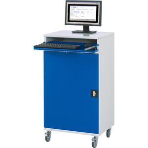 Produktbild für Computerschrank Rau Modell 60, lichtgrau / blau