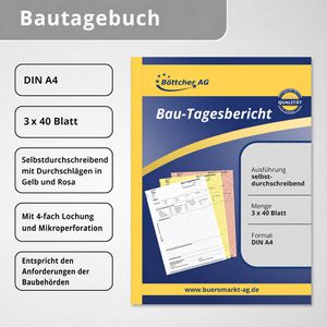 Produktbild für Bautagebuch Böttcher-AG A4