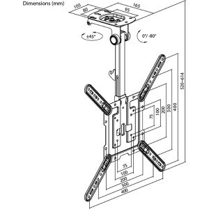 Produktbild für TV-Deckenhalterung Goobay 70824, für 23 - 55 Zoll