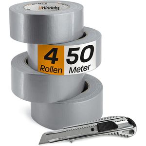 Hinrichs Gewebeband 946, Universal, silber, 50mm x 50m, 4 Stück – Böttcher  AG