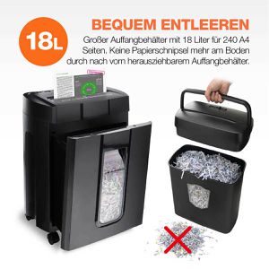 Produktbild für Aktenvernichter Peach 511187 PS600-70, schwarz, mit Rollen