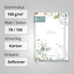 Produktbild für Notizbuch paper&amp;you Blattgold, 8571-3, Karton Softcover