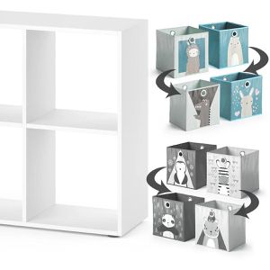 Produktbild für Bücherregal Vicco 13302, weiß, mit 6 Faltboxen