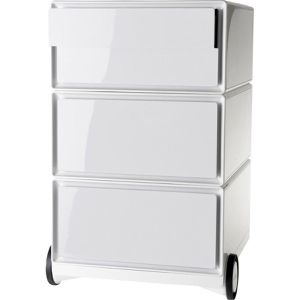 Produktbild für Rollcontainer Paperflow aus Kunststoff, weiß