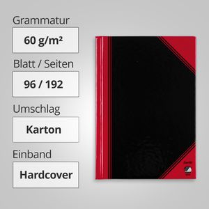 Produktbild für Notizbuch Bantex 100302816 Chinakladde, Karton Hardcover