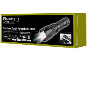 Produktbild für Taschenlampe Sandberg 420-89, schwarz, LED, aufladbar