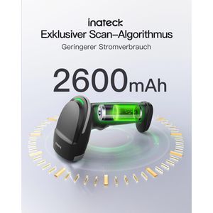 Produktbild für Barcode-Scanner Inateck Hyper 260_black, kabellos