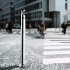 Produktbild für Aschenbecher Böttcher-AG silber, Outdoor, mit Dach