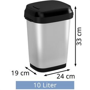 Produktbild für Mülleimer Curver KIS Dual Swing Style, silber