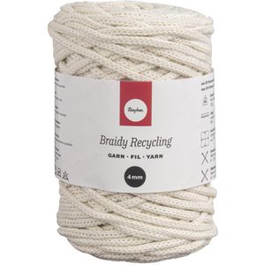 Produktbild für Häkelgarn Rayher 42010104 Braidy Recycling Garn 4 mm elfenbein