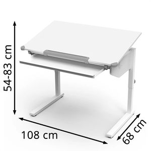 Produktbild für Kinderschreibtisch Vicco Acr, aus Holz / Metall, weiß