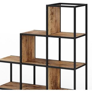 Produktbild für Bücherregal Vicco Fyrk, schwarz / dunkelbraun