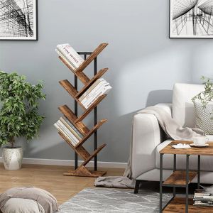 Produktbild für Bücherregal Vicco Fyrk, schwarz / dunkelbraun