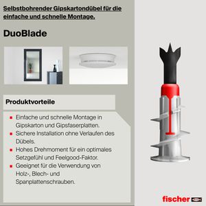Produktbild für Schrauben-Dübel-Set Fischer 545678, DuoBlade S