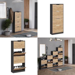 Produktbild für Schuhschrank Vicco Luca, anthrazit / eiche