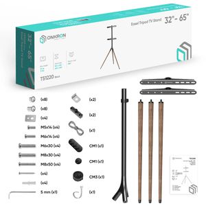 Produktbild für TV-Ständer Onkron TS1220-B, Buche/schwarz, Metall &amp; Holz