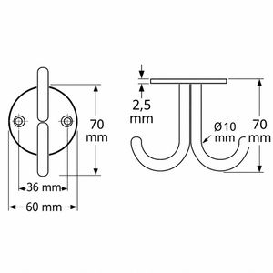 Produktbild für Garderobenhaken SO-TECH Nele II, 108405, silber