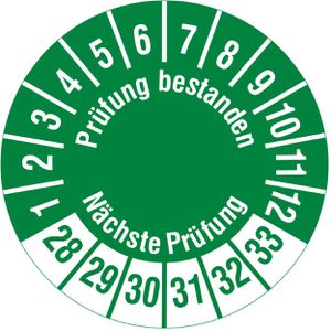 Produktbild für Prüfplaketten Böttcher-AG Prüfung bestanden, Nächste Prüfung