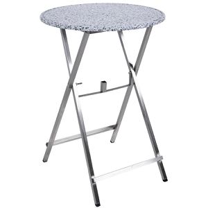 Stehtisch RUKU1952 weiß marmoriert Ø 80 cm, klappbar