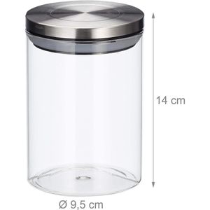 Produktbild für Vorratsglas Relaxdays 10027997 mit Edelstahldeckel