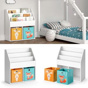 Produktbild für Bücherregal Vicco Luigi, weiß, mit 2 Faltboxen