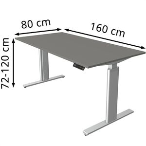 Produktbild für Schreibtisch Kerkmann Move 3 Tube graphit / silber