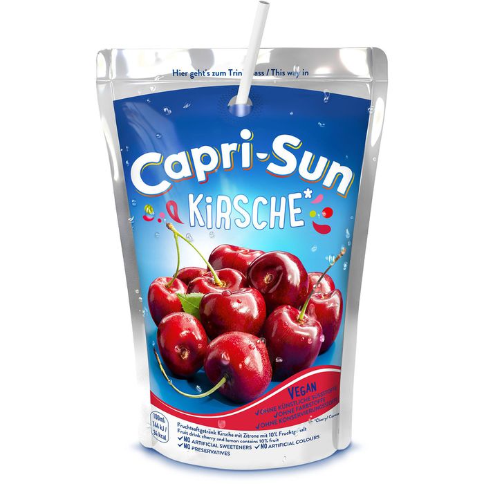 Capri-Sun Saft Kirsche, mit 10% Fruchtgehalt, je 0,2 Liter, 10 Stück ...