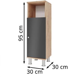 Produktbild für Badschrank Vicco Fynn, mit 4 Füßen, anthrazit / eiche