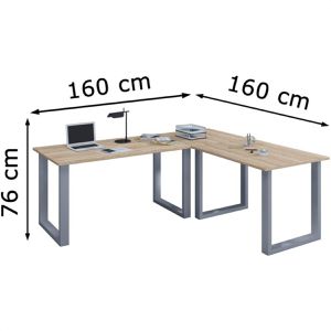 Produktbild für Schreibtisch VCM Lona, 916360, sonoma eiche / silber