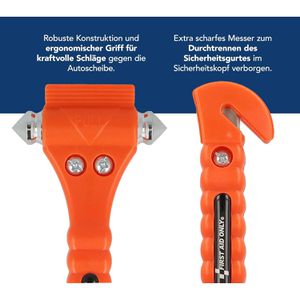Produktbild für Nothammer First-Aid-Only 2-in-1-Fluchtwerkzeug