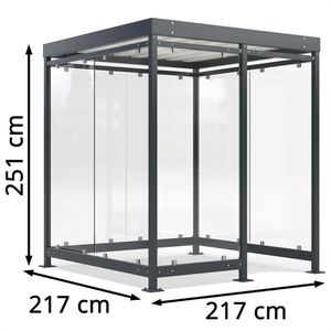 Produktbild für Personenunterstand WSM Köln K2 c/b BS, anthrazit, aus Metall
