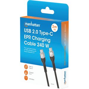 Produktbild für Ladekabel Manhattan 356367, EPR, schwarz, 2 m