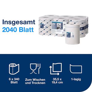 Produktbild für Putztuchrolle Tork Reflex, 473412, M4, Recyclingpapier, weiß