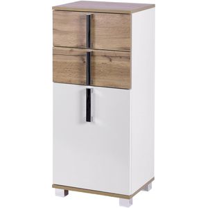 Badschrank Schildmeyer Luca 135869, mit 4 Füßen, weiß / eiche