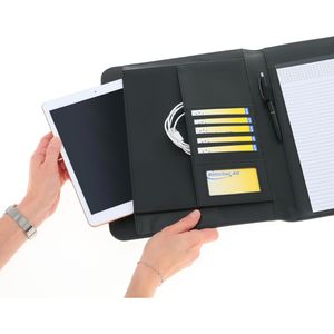 Produktbild für Schreibmappe Genie 12442, Wiesbaden, schwarz, Kunstleder/Nylon